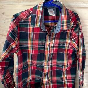 Gymboree boys- plaid button down shirt - boys size 7